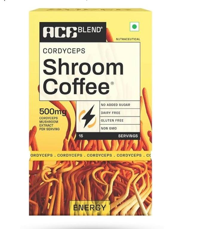 Кофе Ace Blend с Кордицепсом (30 порций) | 500 мг экстракта гриба Кордицепс | KSM-66 Ашваганда | L-Теанин & MCT порошок | Для иммунитета и энергии