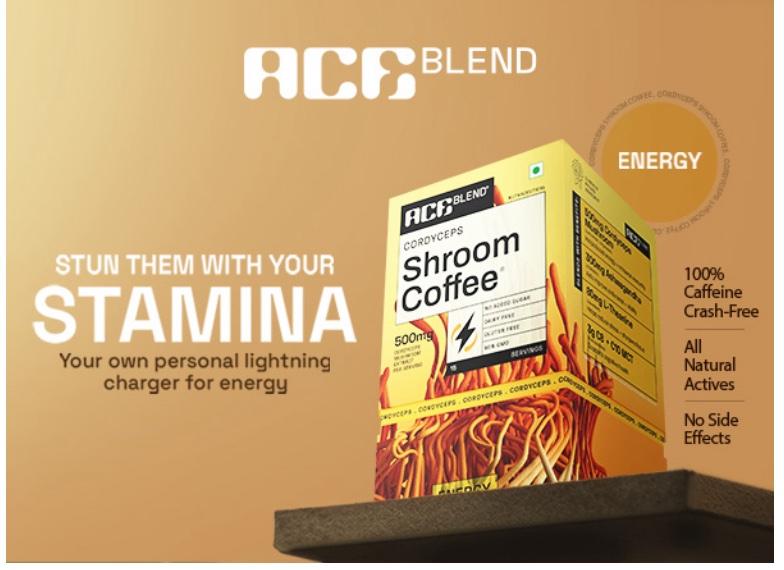 Кофе Ace Blend с Кордицепсом (30 порций) | 500 мг экстракта гриба Кордицепс | KSM-66 Ашваганда | L-Теанин & MCT порошок | Для иммунитета и энергии — изображение 6
