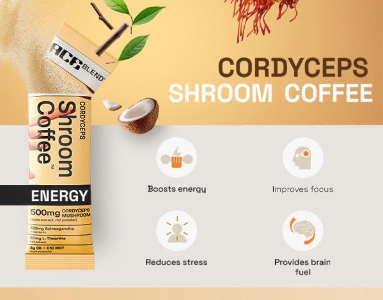 Кофе Ace Blend с Кордицепсом (30 порций) | 500 мг экстракта гриба Кордицепс | KSM-66 Ашваганда | L-Теанин & MCT порошок | Для иммунитета и энергии — изображение 5