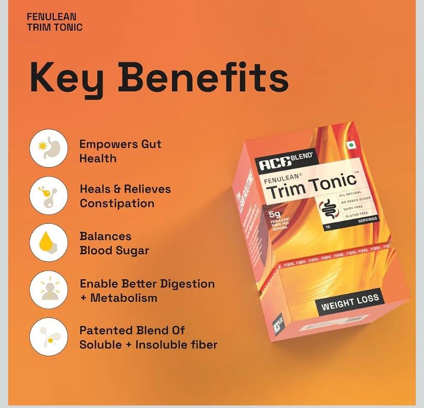 Ace Blend Trim Tonic | 45 порций | Ежедневная клетчатка | Контроль сахара | Здоровье кишечника | Тонизация тела | Облегчает запоры, газы, кислотность | Для похудения — изображение 4