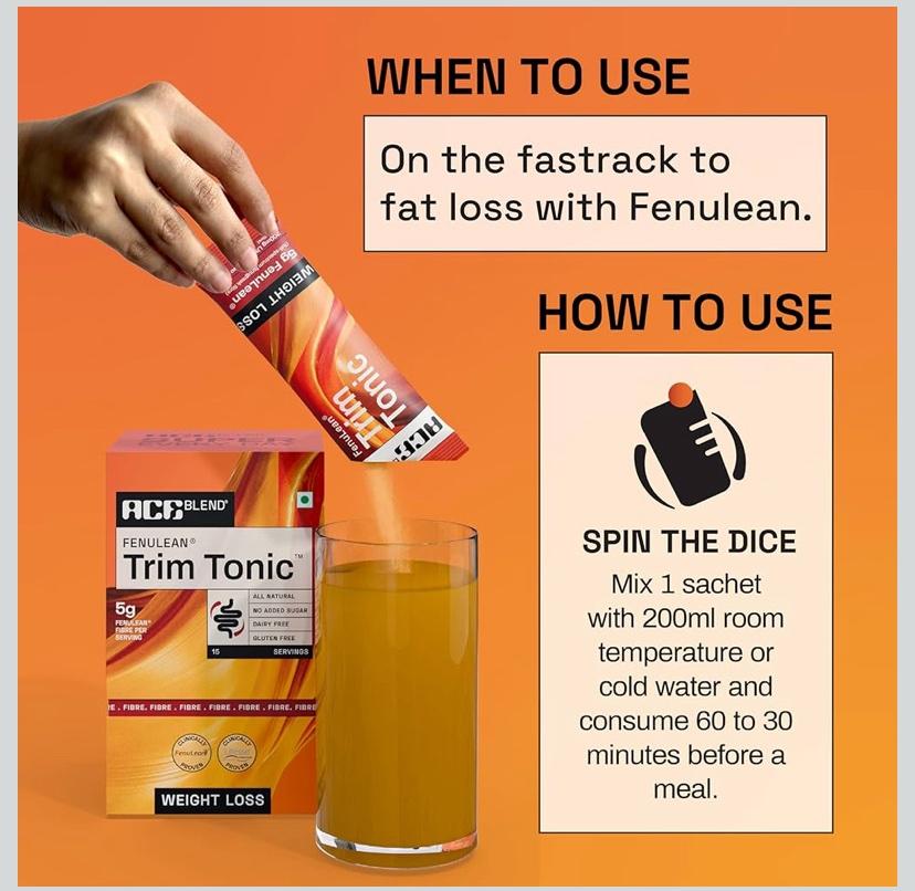 Ace Blend Trim Tonic | 45 порций | Ежедневная клетчатка | Контроль сахара | Здоровье кишечника | Тонизация тела | Облегчает запоры, газы, кислотность | Для похудения — изображение 2