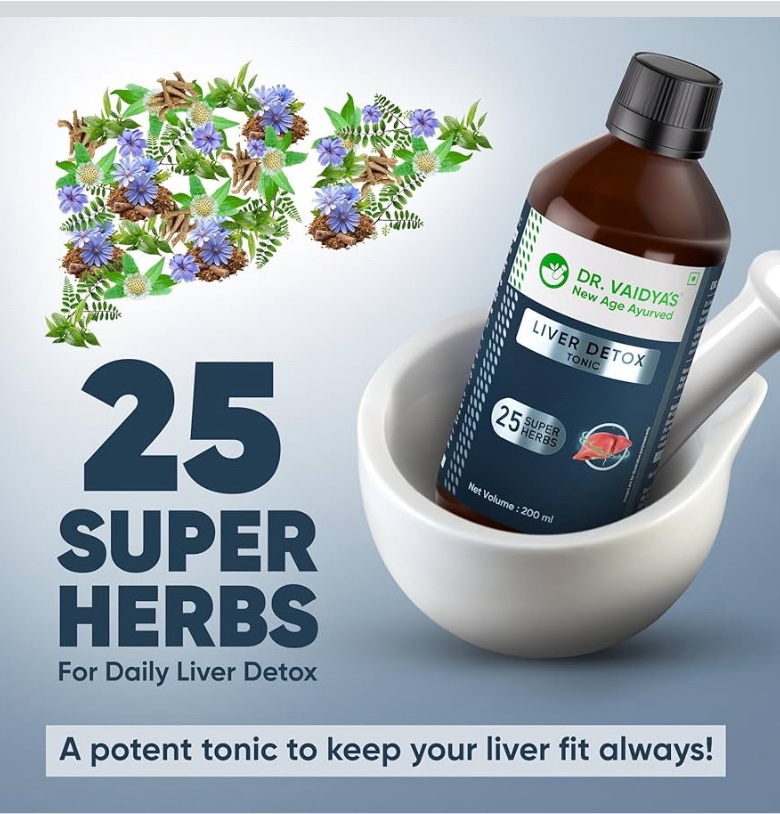 Аюрведический тоник для детоксикации печени 🌿 Dr. Vaidya's Liver Detox Tonic-200 ml — изображение 6