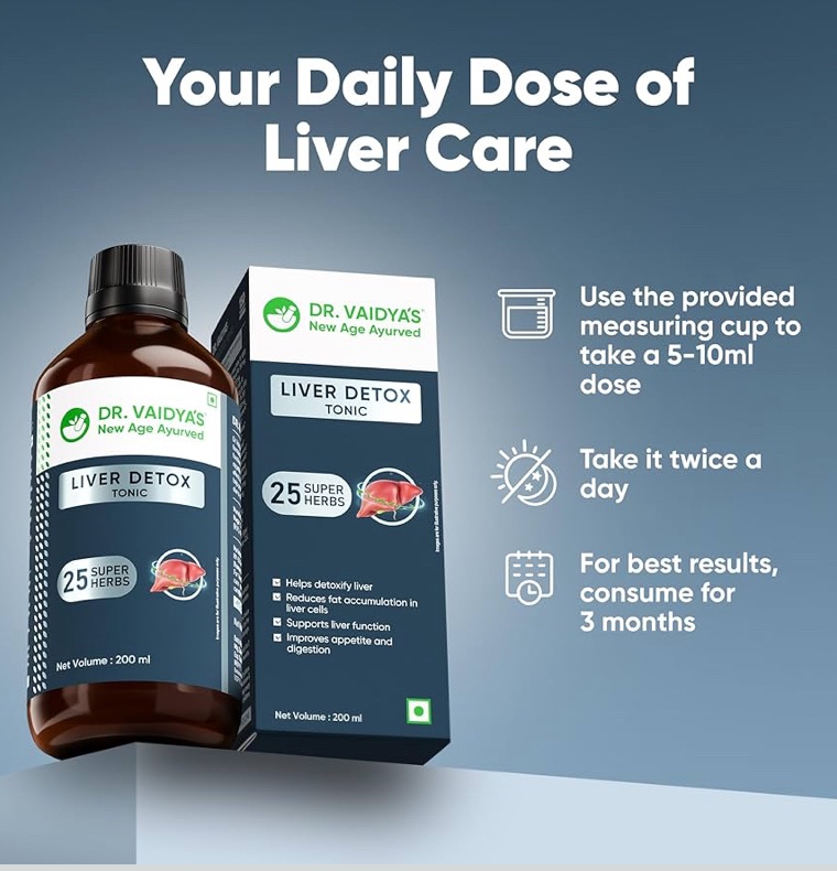 Аюрведический тоник для детоксикации печени 🌿 Dr. Vaidya's Liver Detox Tonic-200 ml — изображение 4