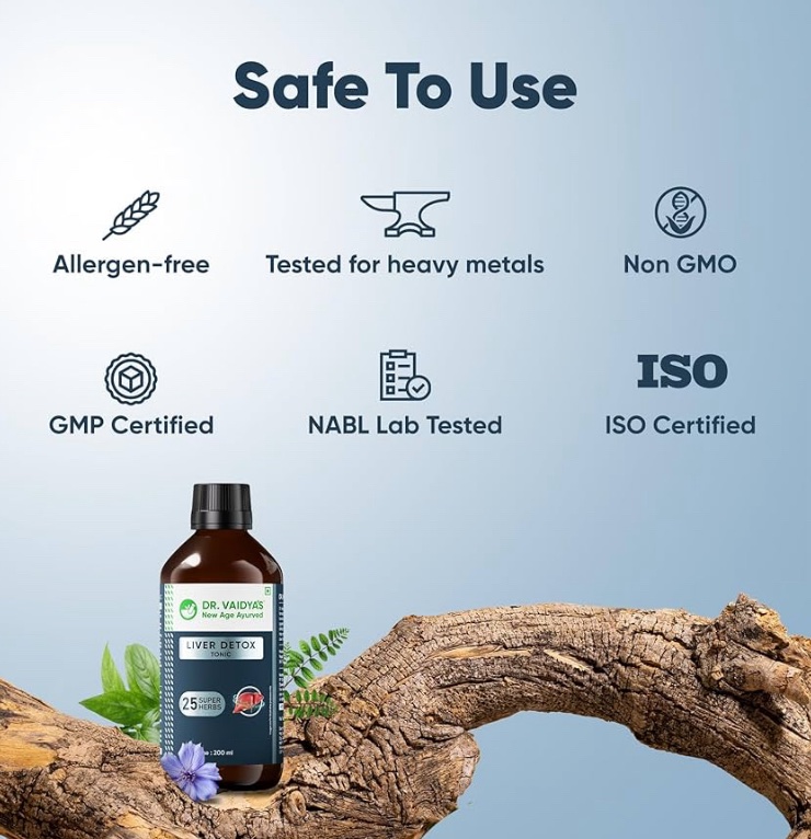 Аюрведический тоник для детоксикации печени 🌿 Dr. Vaidya's Liver Detox Tonic-200 ml — изображение 5