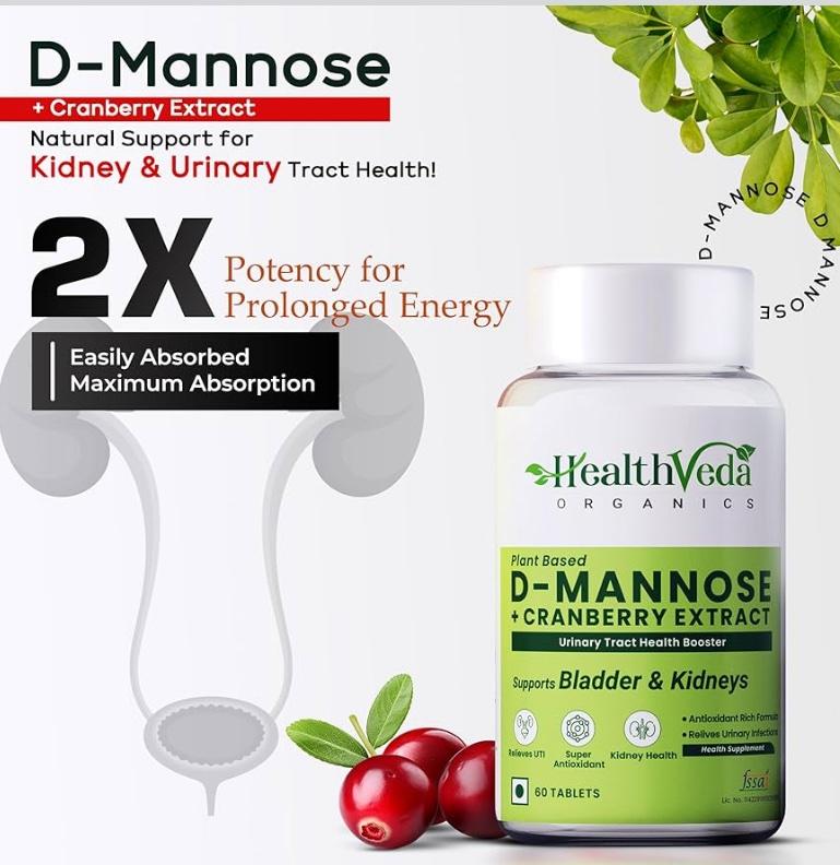Экстракт Клюквы — для здоровья почек и мочевыводящих путей 🍒 Health Veda Organics D-Mannose 500 мг — изображение 6